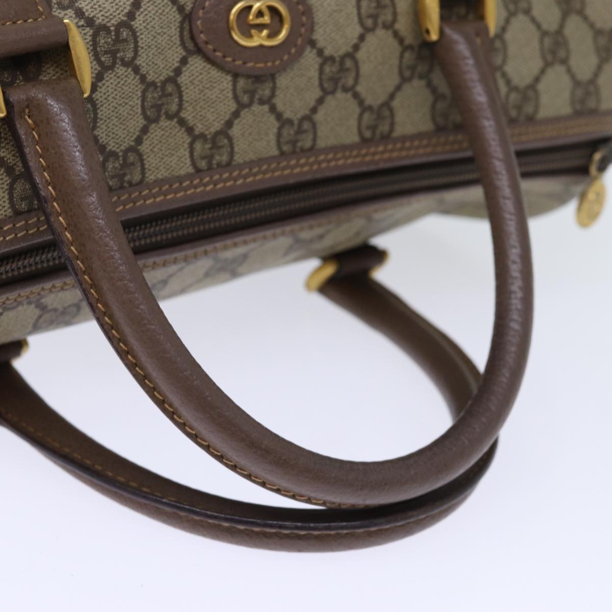 GUCCI GG Supreme Boston Bag PVC Beige 002 615 6842 Auth yk12423