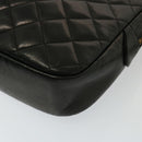 CHANEL Matelasse Chain Shoulder Bag Lamb Skin Black CC Auth yk12436-14