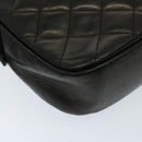 CHANEL Matelasse Chain Shoulder Bag Lamb Skin Black CC Auth yk12436-15