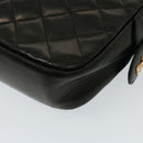 CHANEL Matelasse Chain Shoulder Bag Lamb Skin Black CC Auth yk12436-16