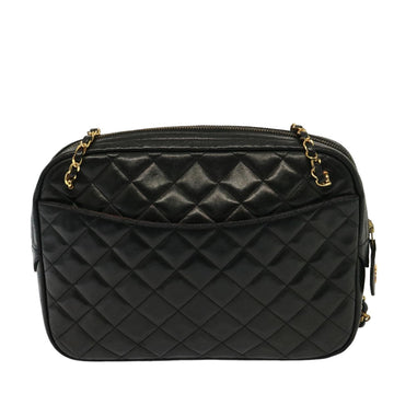 CHANEL Matelasse Chain Shoulder Bag Lamb Skin Black CC Auth yk12436 - 0