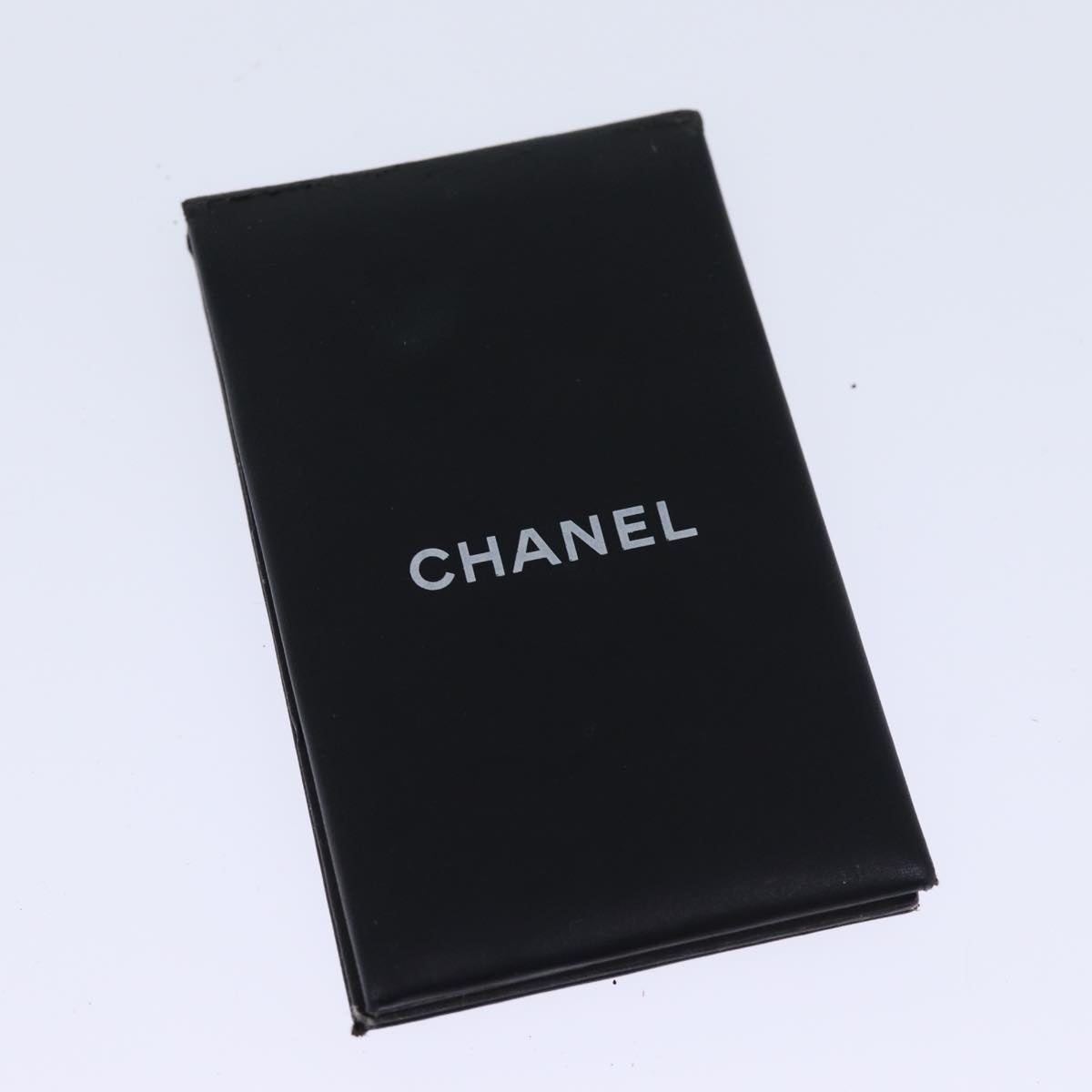 CHANEL Bicolole Vanity Cosmetic Pouch Leather Black CC Auth yk12444