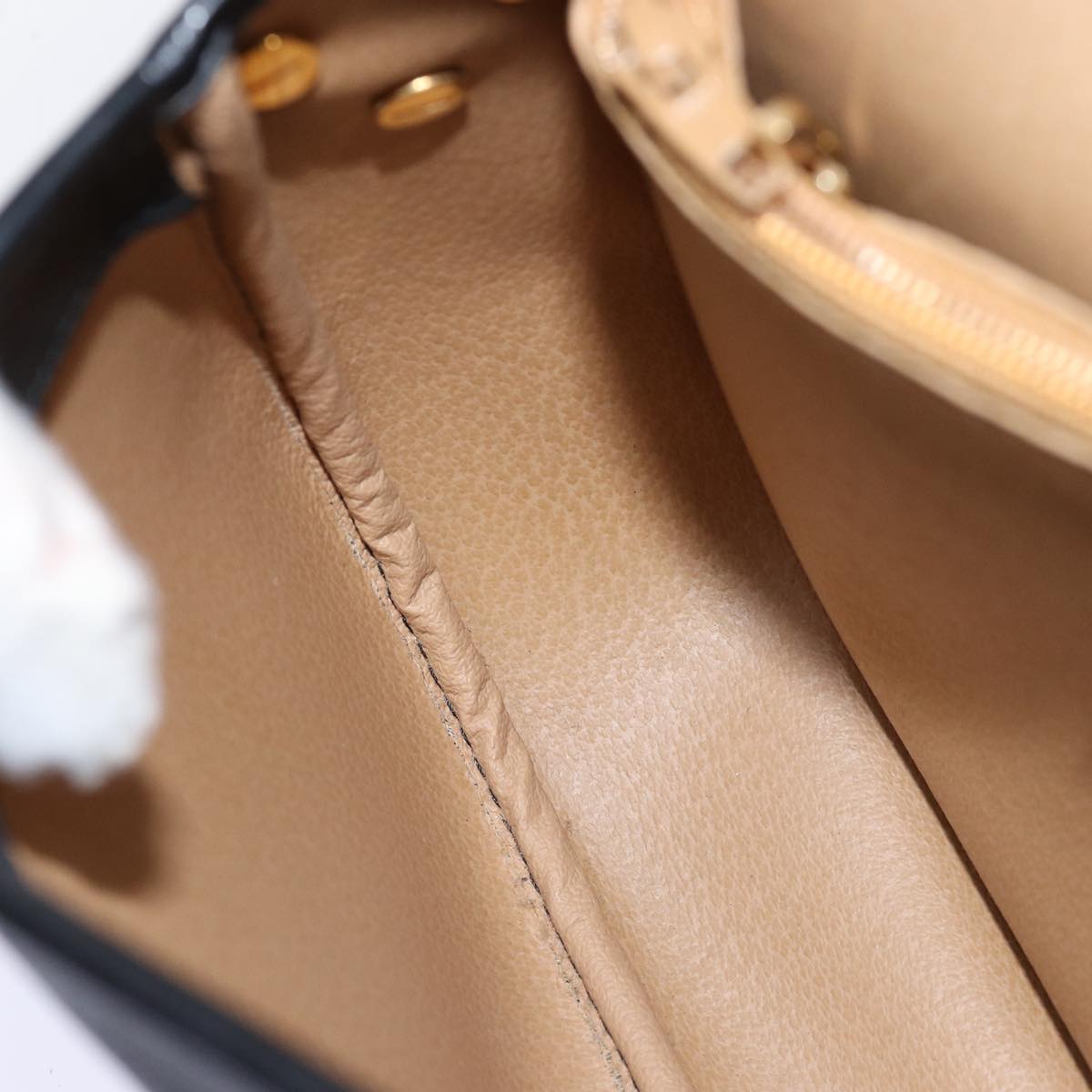 Christian Dior Shoulder Bag Leather Black Auth yk12454