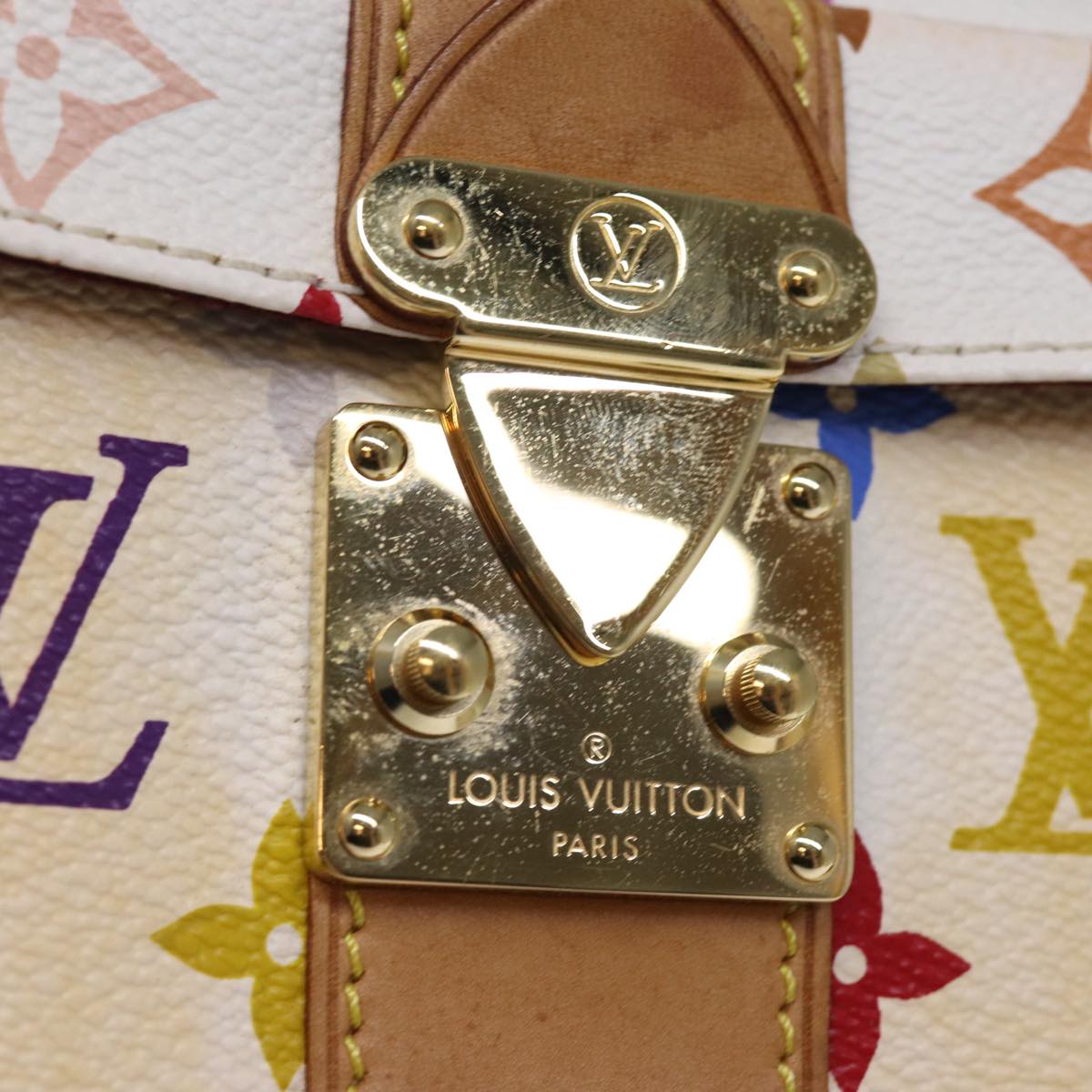 LOUIS VUITTON Monogram Multicolor Speedy 30 Hand Bag White M92643 Auth yk12456