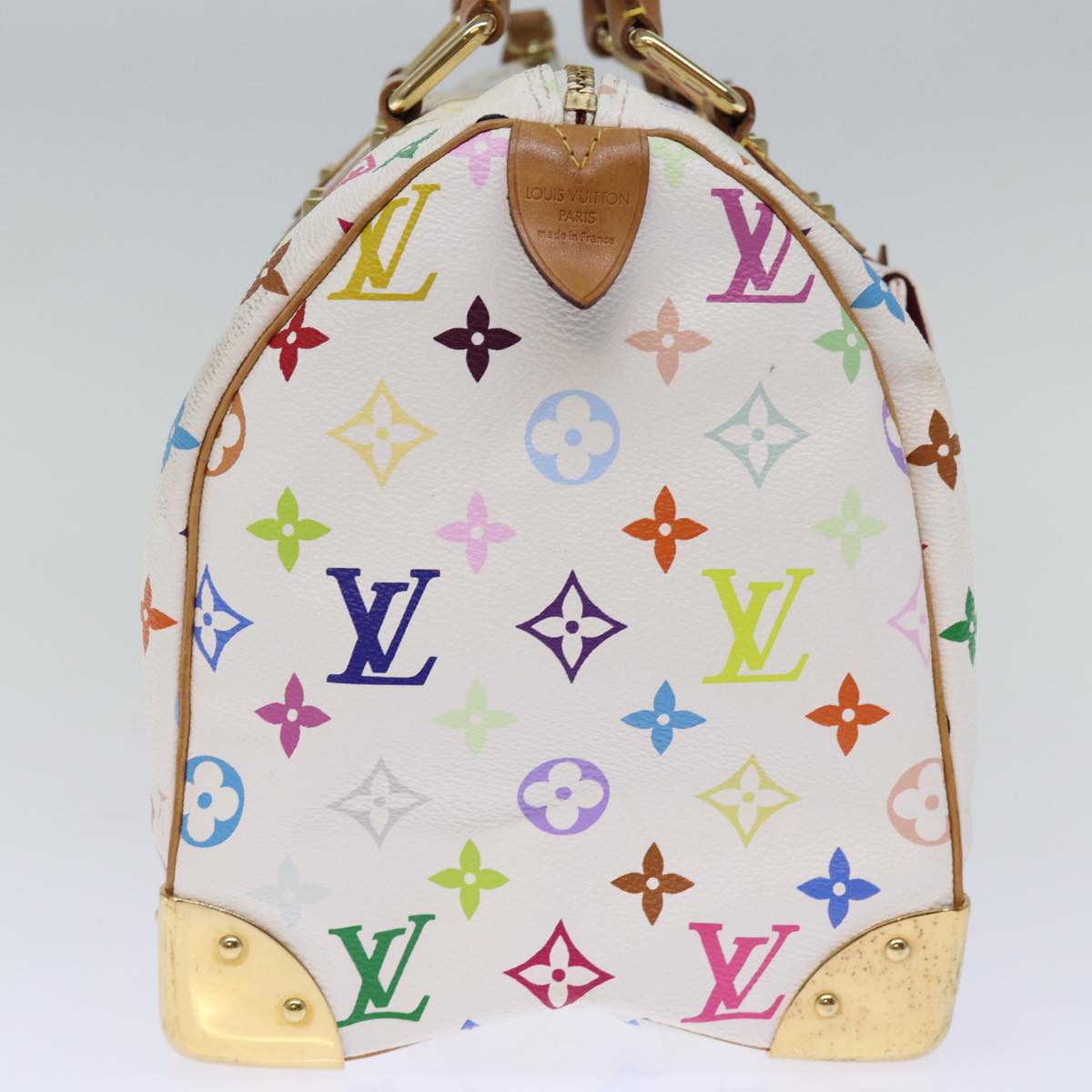 LOUIS VUITTON Monogram Multicolor Speedy 30 Hand Bag White M92643 Auth yk12456