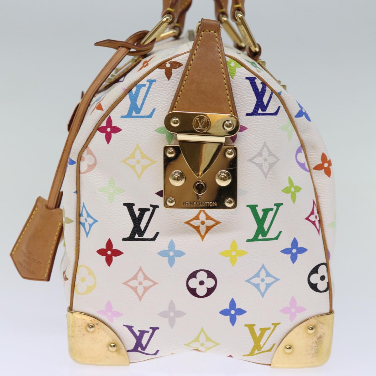 LOUIS VUITTON Monogram Multicolor Speedy 30 Hand Bag White M92643 Auth yk12456