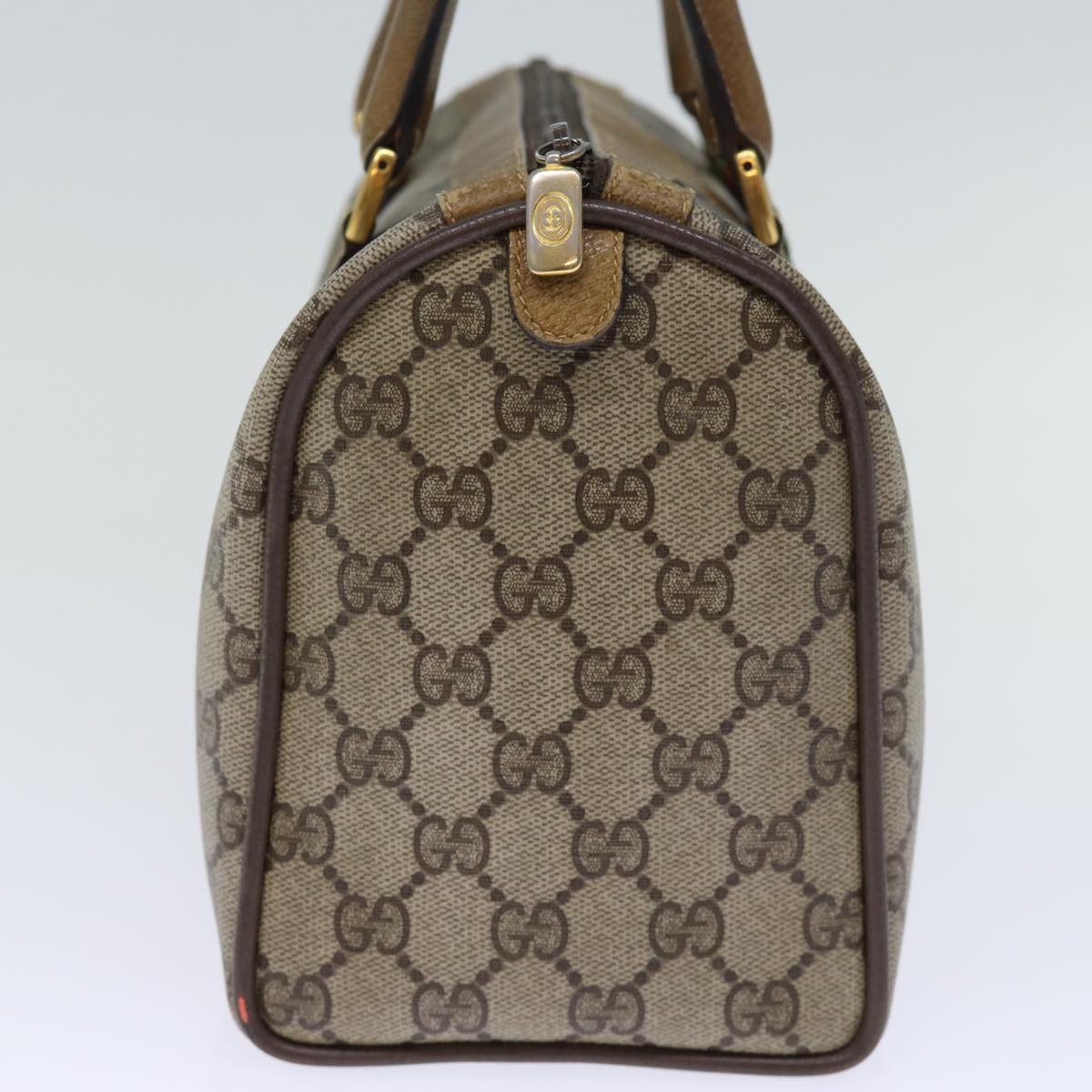 GUCCI GG Supreme Web Sherry Line Boston Bag Beige Red 116 02 006 Auth yk12480