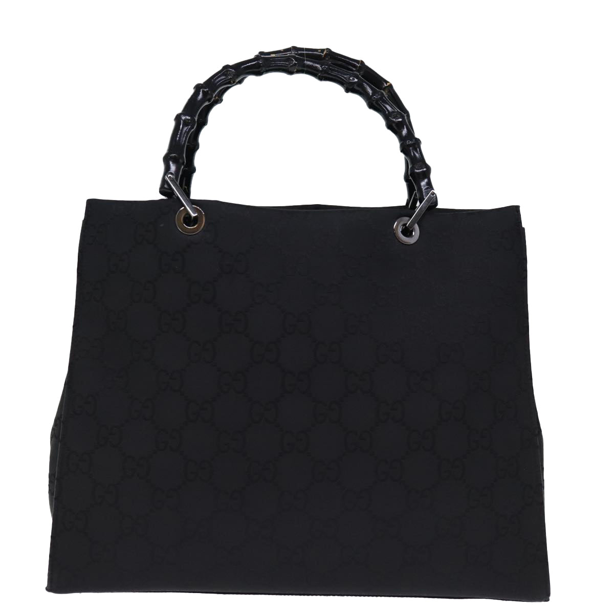 GUCCI Bamboo GG Canvas Hand Bag Black 002 1010 Auth yk12489 - 0