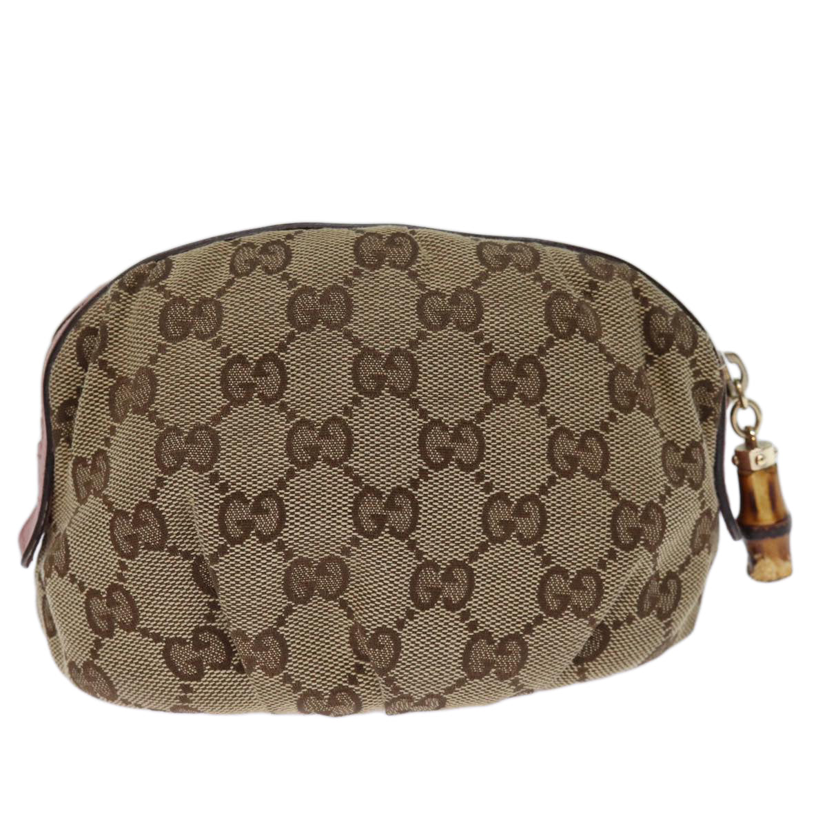 GUCCI GG Canvas Bamboo Pouch Beige 246175 Auth yk12525 - 0