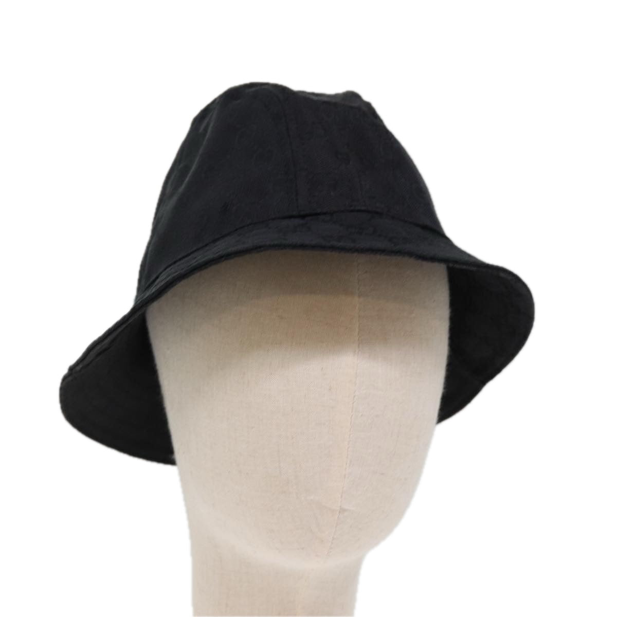 GUCCI GG Canvas Hat L Black Auth yk12541