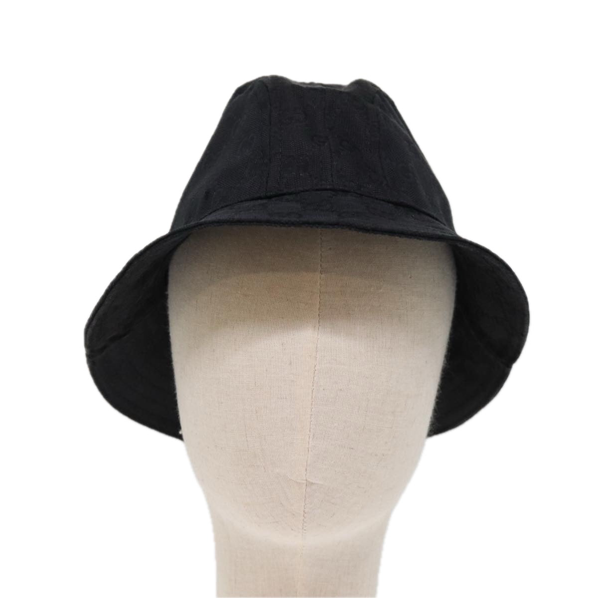 GUCCI GG Canvas Hat L Black Auth yk12541 - 0