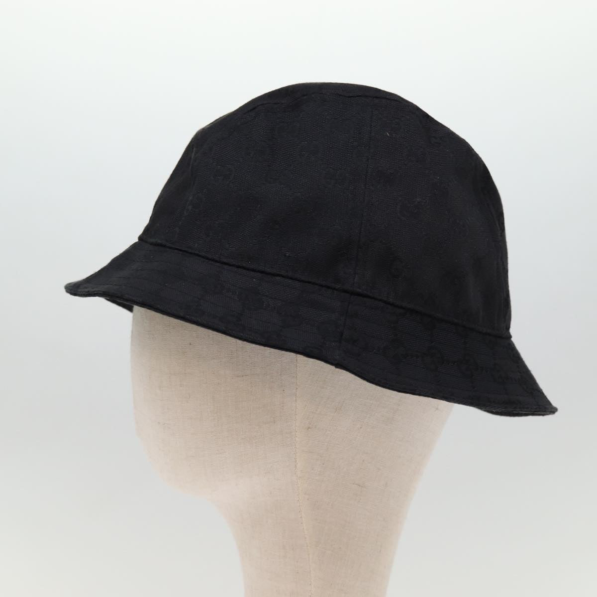 GUCCI GG Canvas Hat L Black Auth yk12541