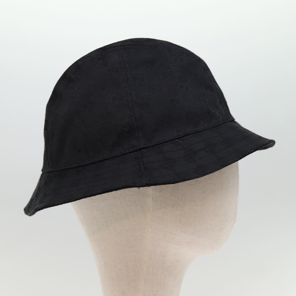 GUCCI GG Canvas Hat L Black Auth yk12541