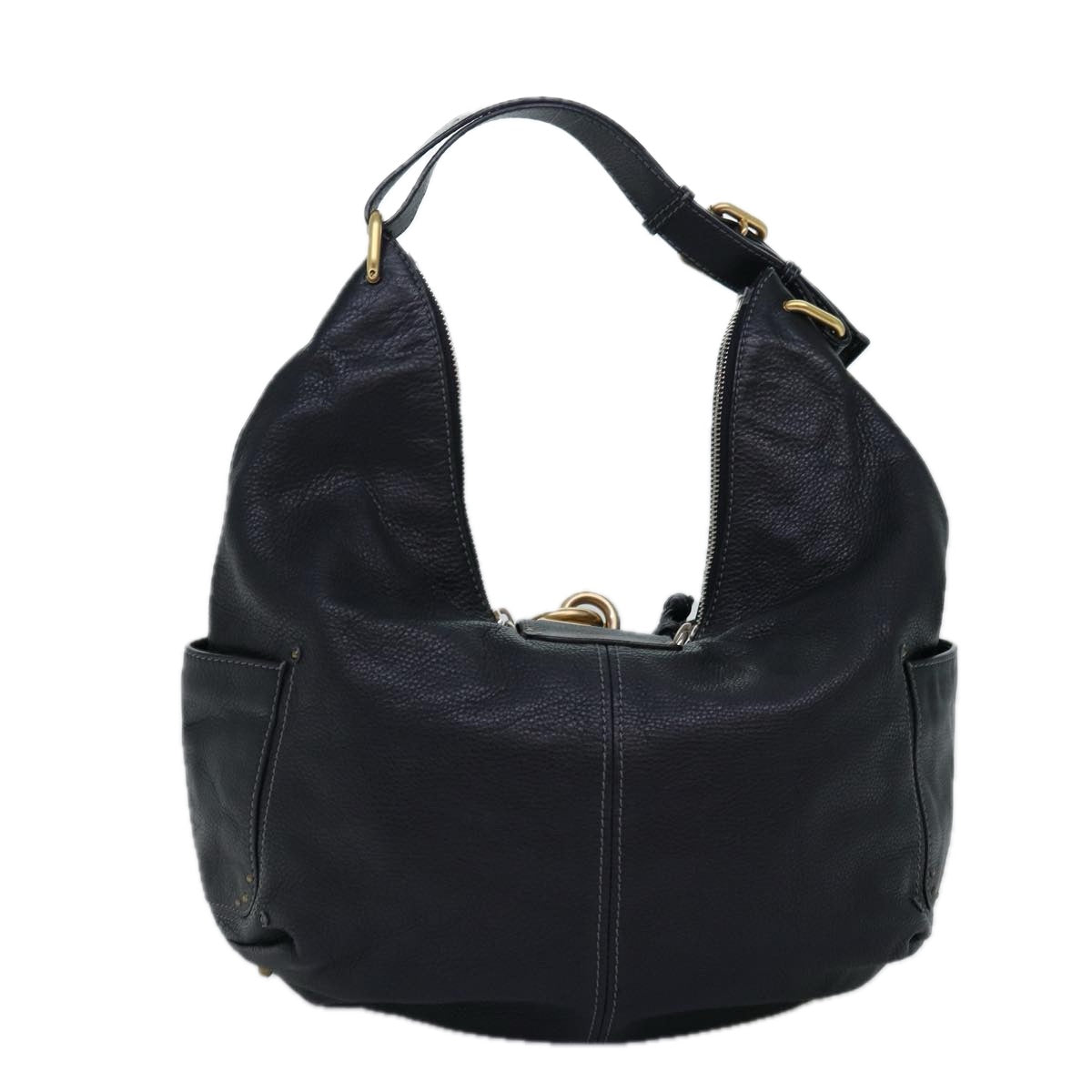Chloe Paddington Shoulder Bag Leather Black Auth yk12542