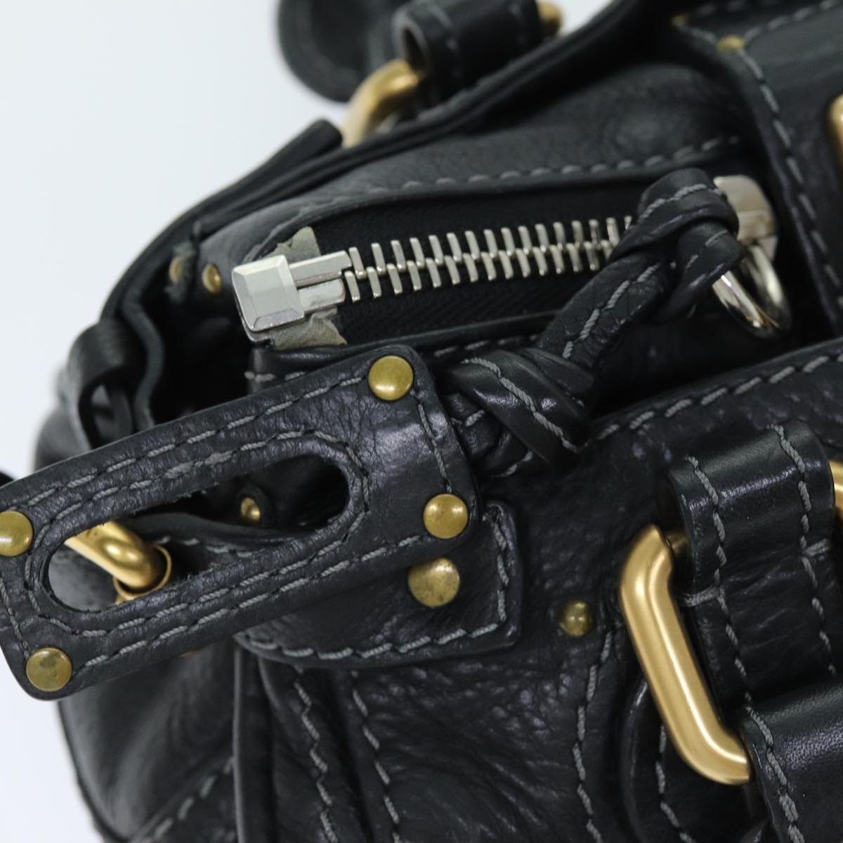 Chloe Paddington Hand Bag Leather Black Auth yk12544