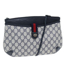 GUCCI GG Supreme Sherry Line Shoulder Bag PVC Navy Red 904 02 026 Auth yk12549-1