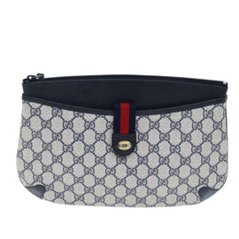 GUCCI GG Supreme Sherry Line Shoulder Bag PVC Navy Red 904 02 026 Auth yk12549 - 0