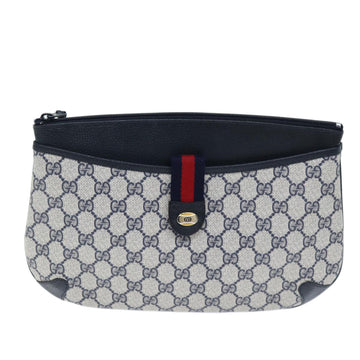 GUCCI GG Supreme Sherry Line Shoulder Bag PVC Navy Red 904 02 026 Auth yk12549 - 0