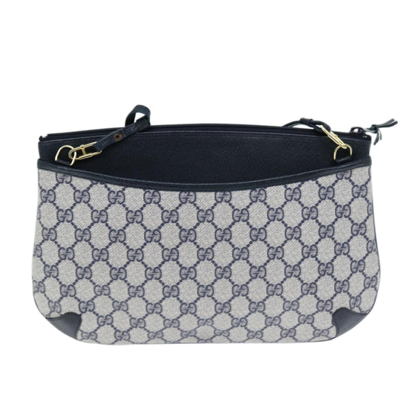 GUCCI GG Supreme Sherry Line Shoulder Bag PVC Navy Red 904 02 026 Auth yk12549