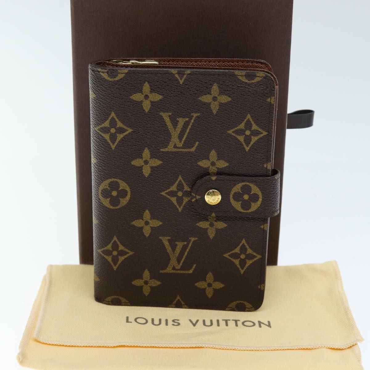 LOUIS VUITTON Monogram Porto Papie Zip Wallet M61207 LV Auth yk12557