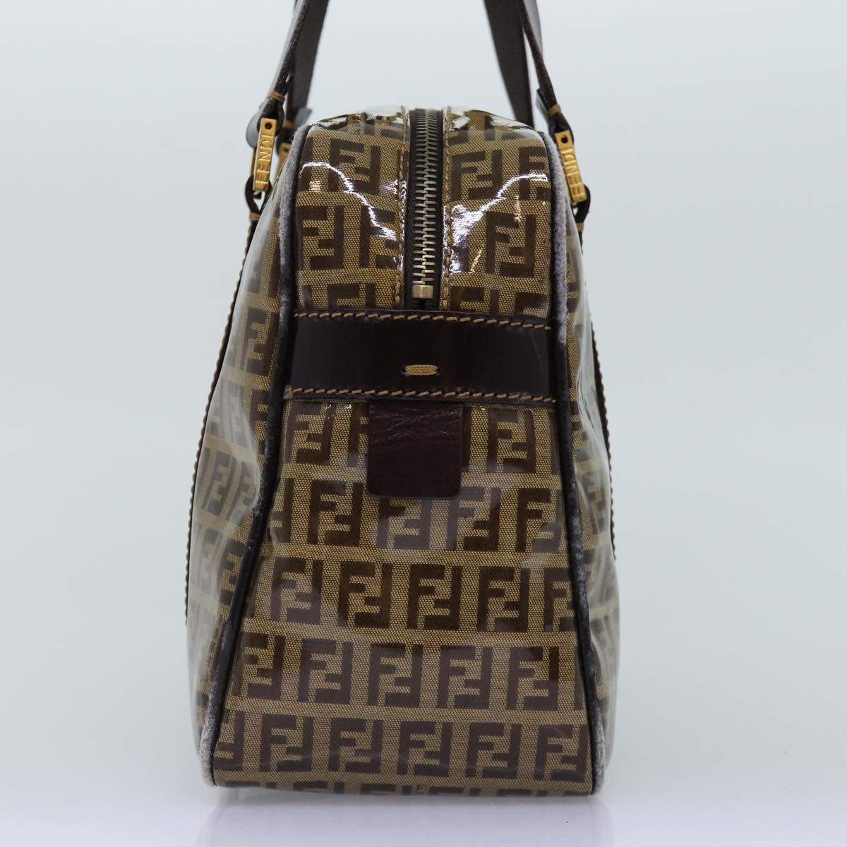 FENDI Zucchino Canvas Hand Bag Beige Auth yk12558