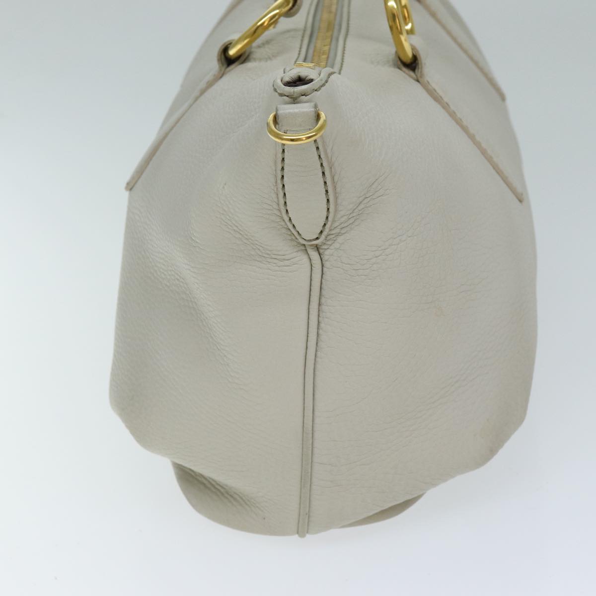 Miu Miu Hand Bag Leather 2way White Auth yk12568