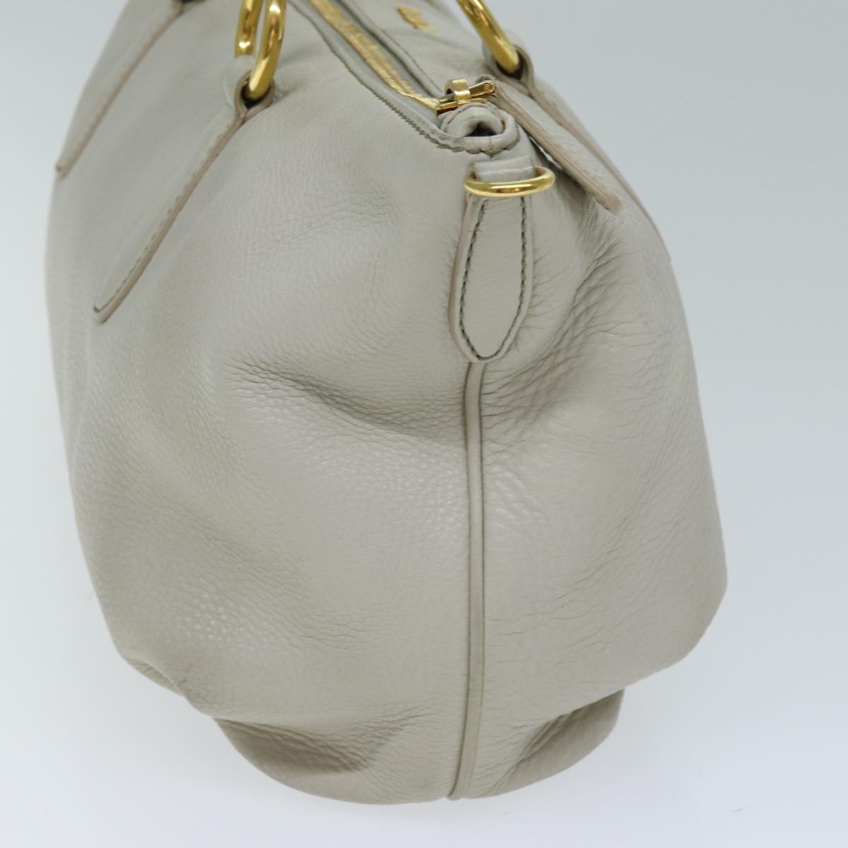Miu Miu Hand Bag Leather 2way White Auth yk12568