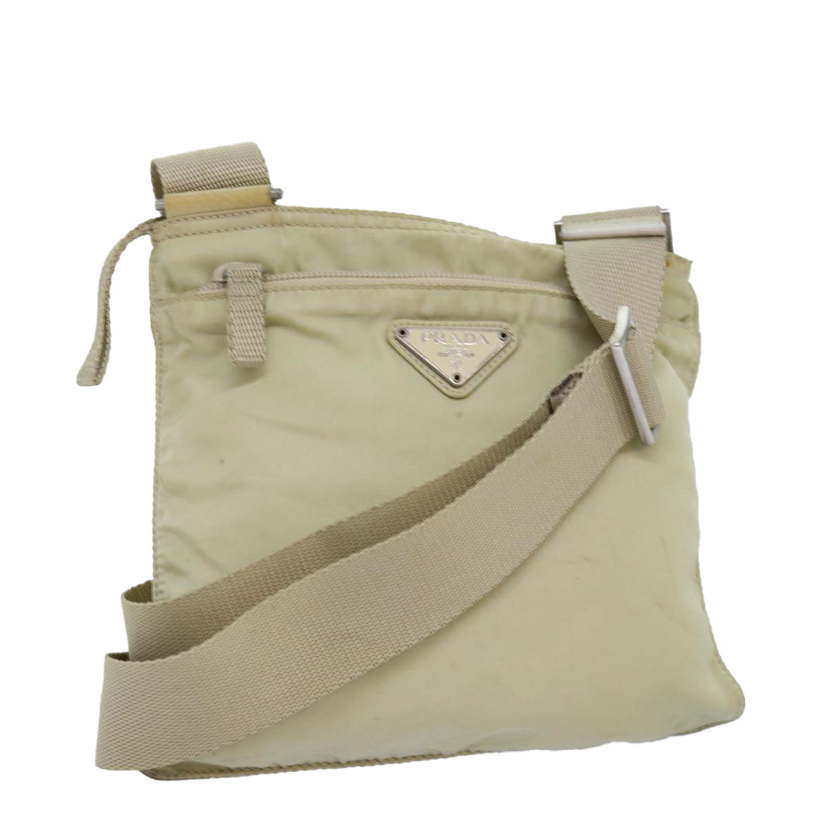 PRADA Shoulder Bag Nylon Beige Auth yk12571