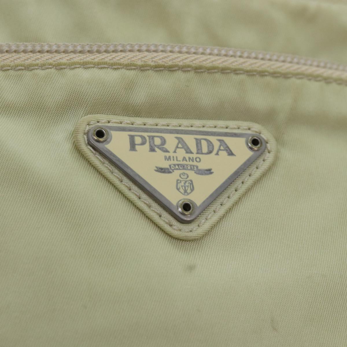 PRADA Shoulder Bag Nylon Beige Auth yk12571