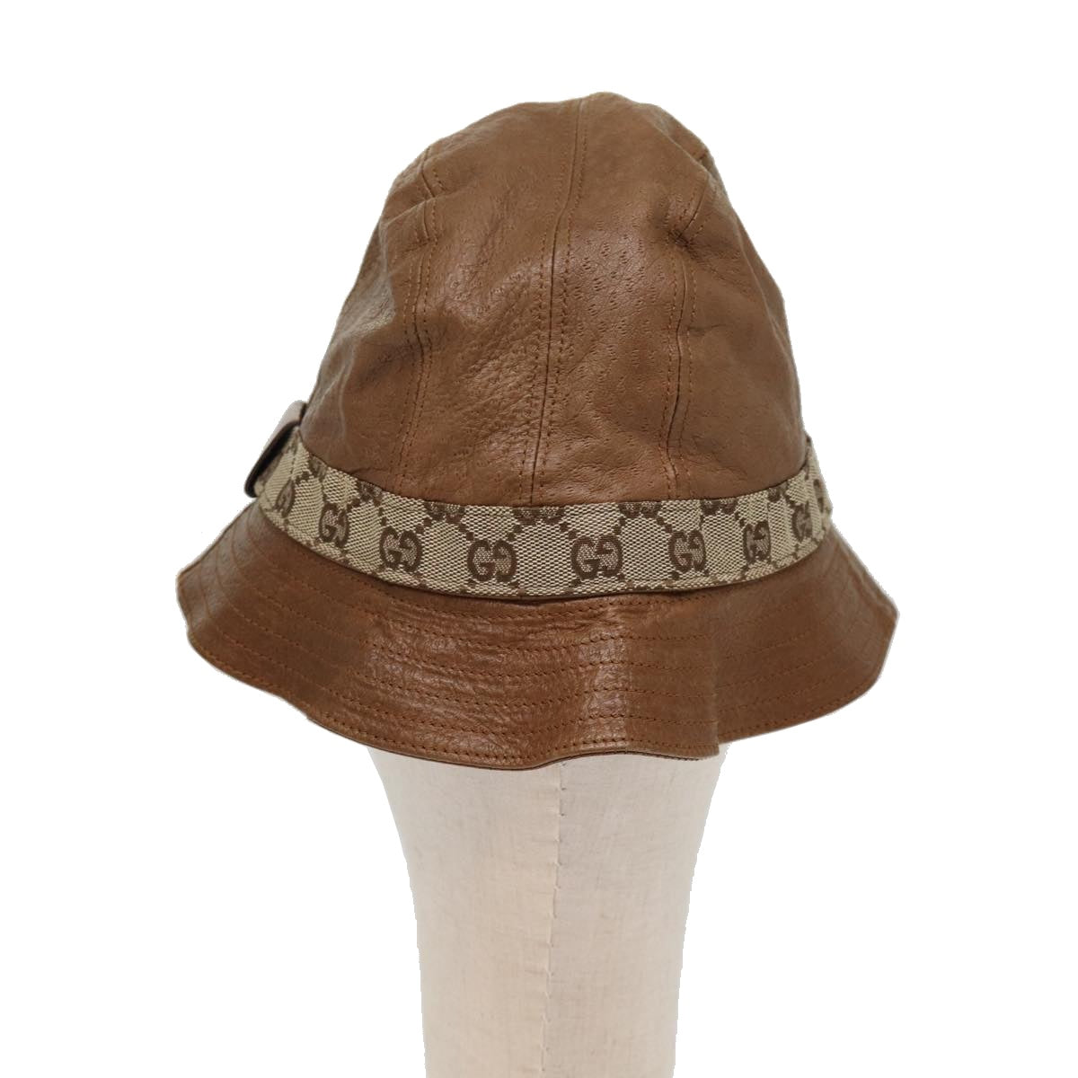 GUCCI GG Canvas Hat L Brown Auth yk12576