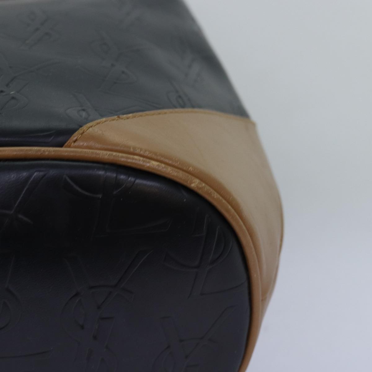 SAINT LAURENT Cassandra Hand Bag PVC Leather Black Auth yk12577