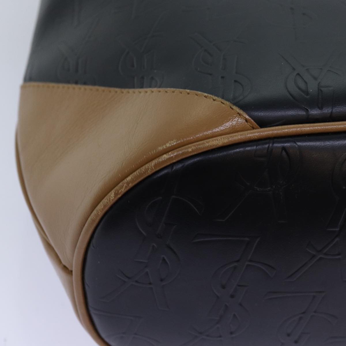 SAINT LAURENT Cassandra Hand Bag PVC Leather Black Auth yk12577