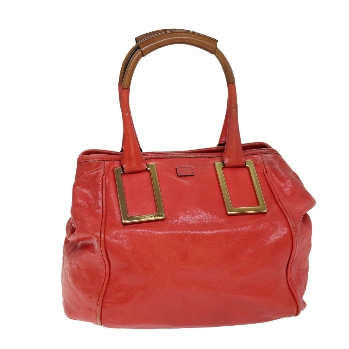Chloe Etel Hand Bag Leather Red Auth yk12587