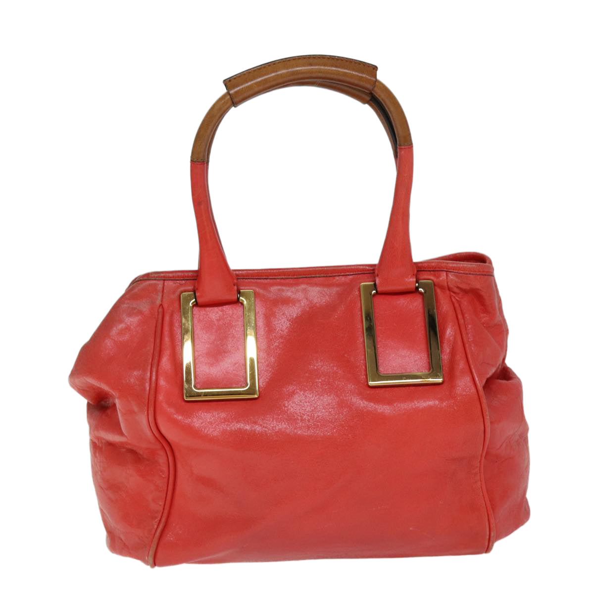 Chloe Etel Hand Bag Leather Red Auth yk12587 - 0