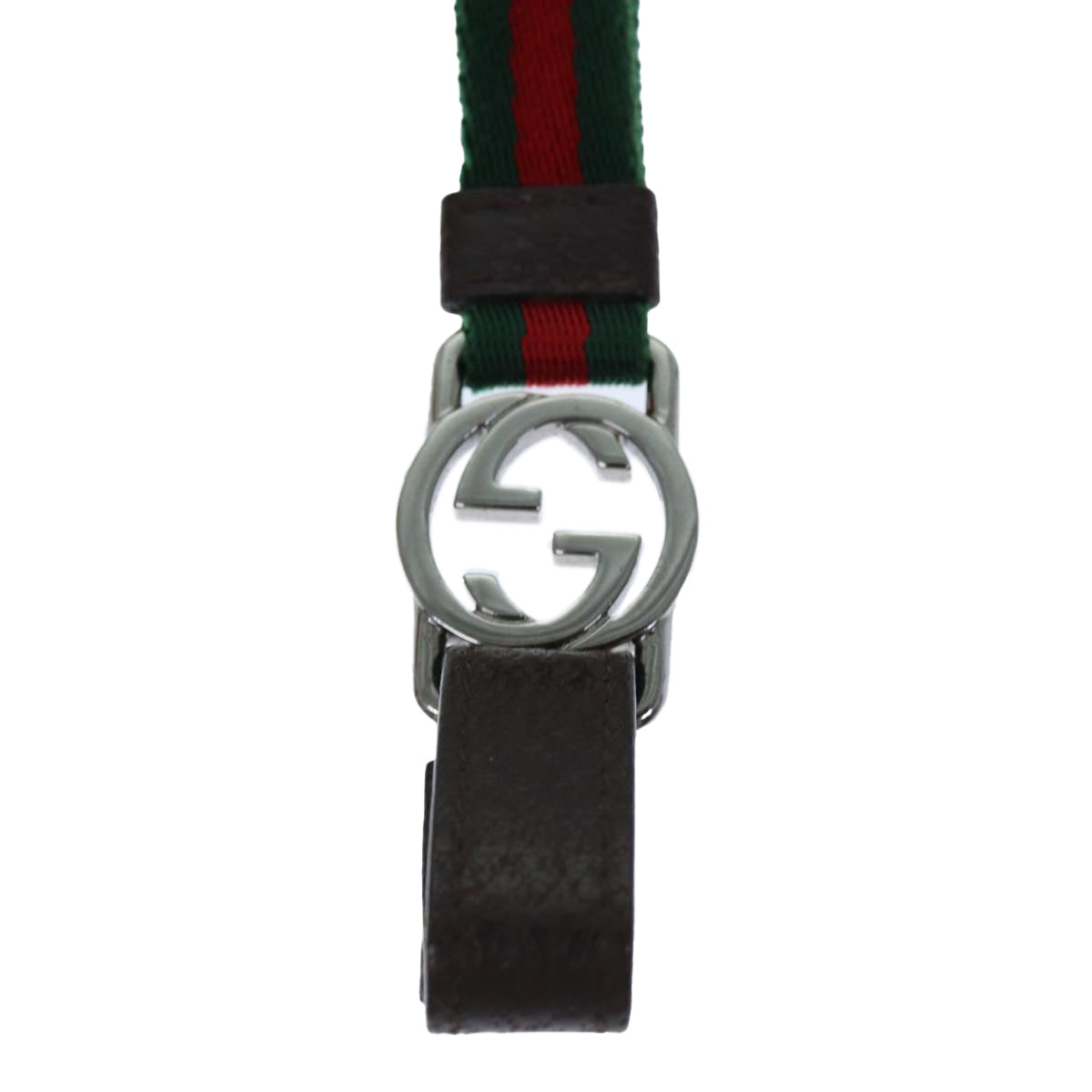 GUCCI Neck Strap Web Sherry Line Canvas Green Red 115278 Auth yk12589 - 0