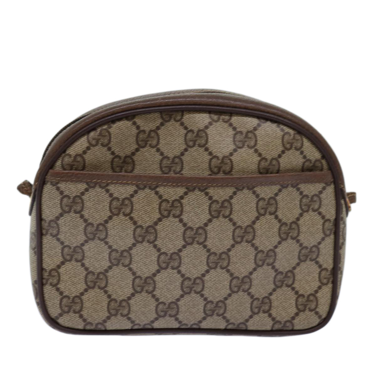 GUCCI GG Supreme Shoulder Bag PVC Beige 116 02 607 Auth yk12594 - 0