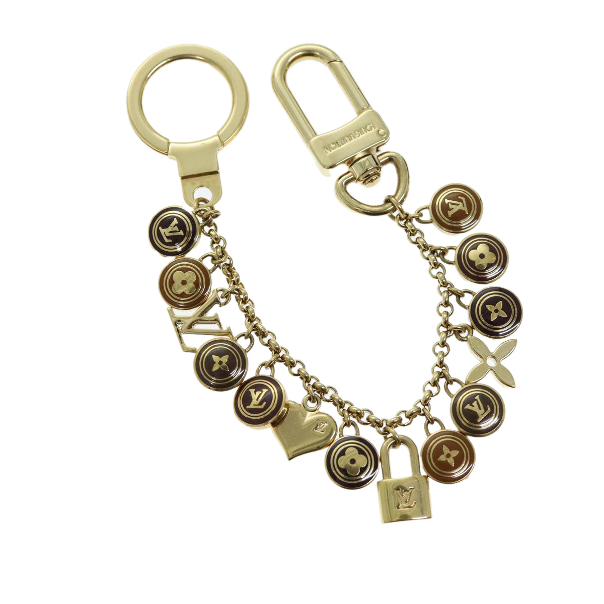 LOUIS VUITTON Monogram Porte Cles Chainne Pastilles Charm M66172 LV Auth yk12595