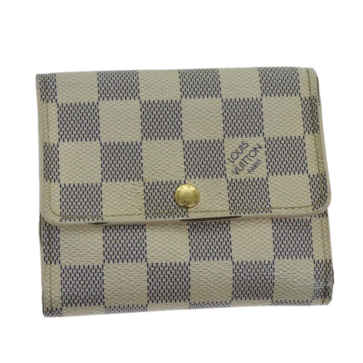 LOUIS VUITTON Damier Azur Portefeuille Anais Trifold Wallet N63241 Auth yk12601