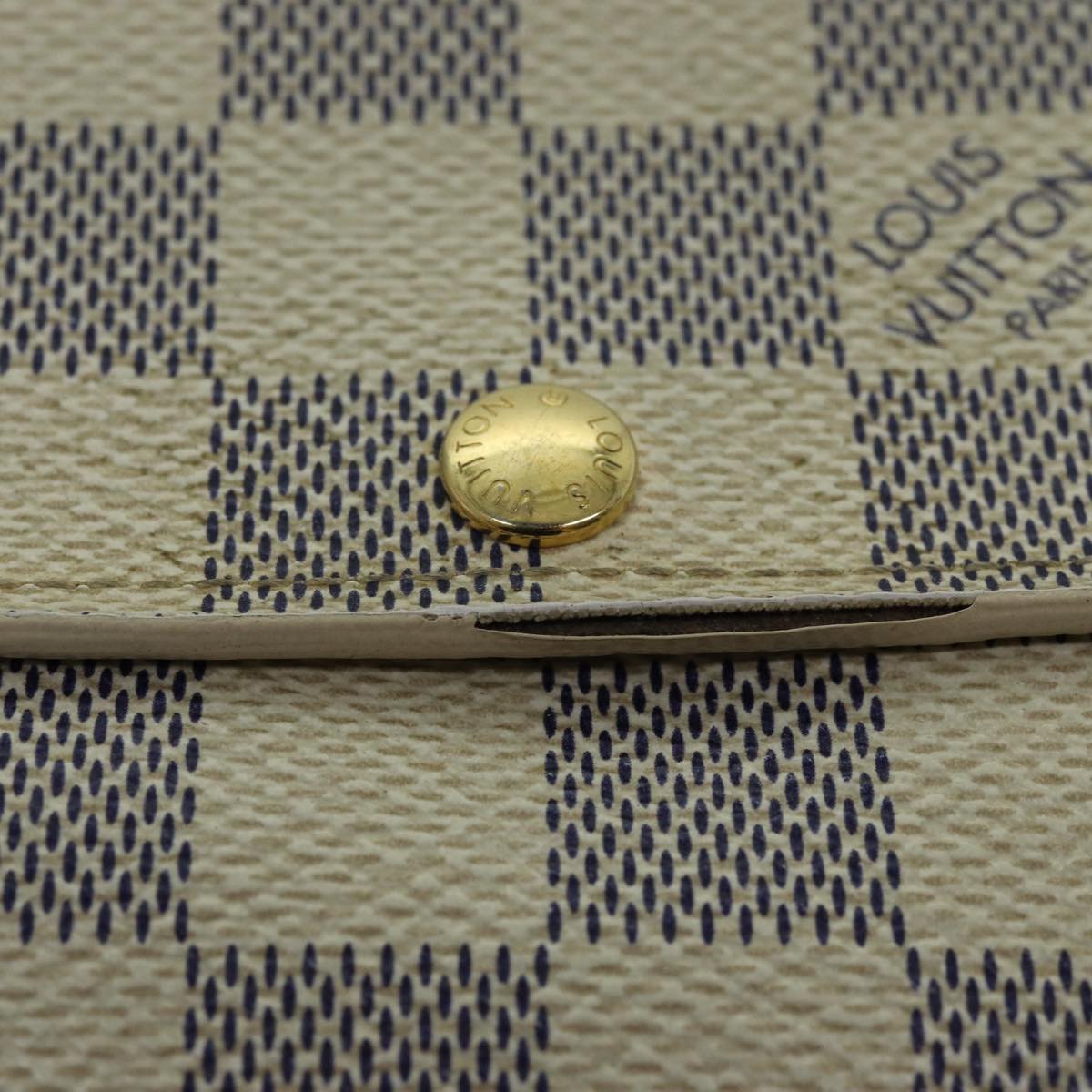 LOUIS VUITTON Damier Azur Portefeuille Anais Trifold Wallet N63241 Auth yk12601