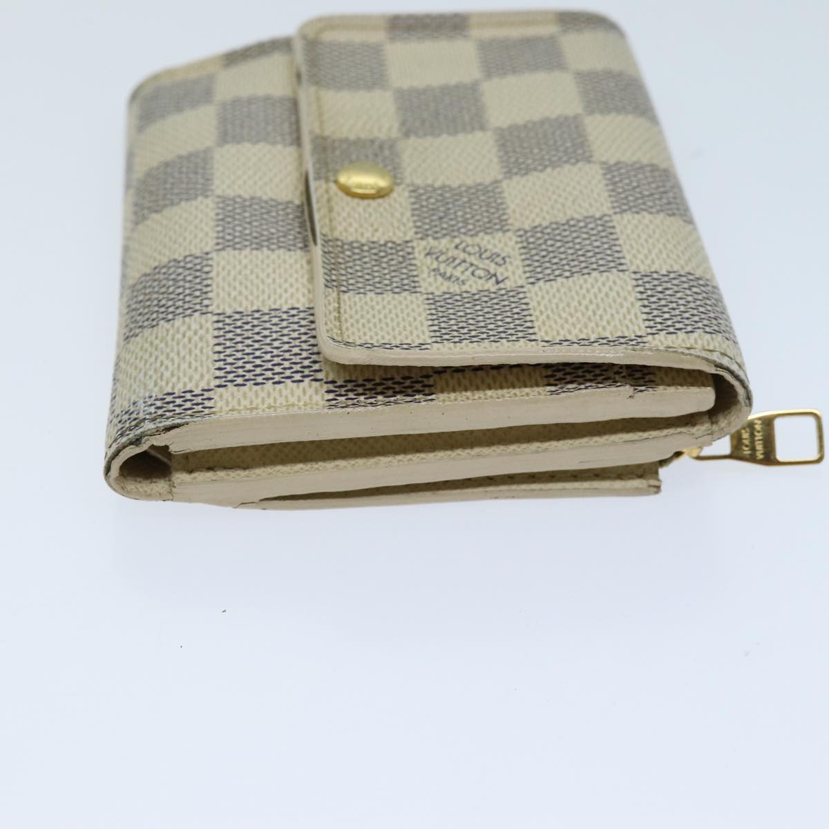 LOUIS VUITTON Damier Azur Portefeuille Anais Trifold Wallet N63241 Auth yk12601