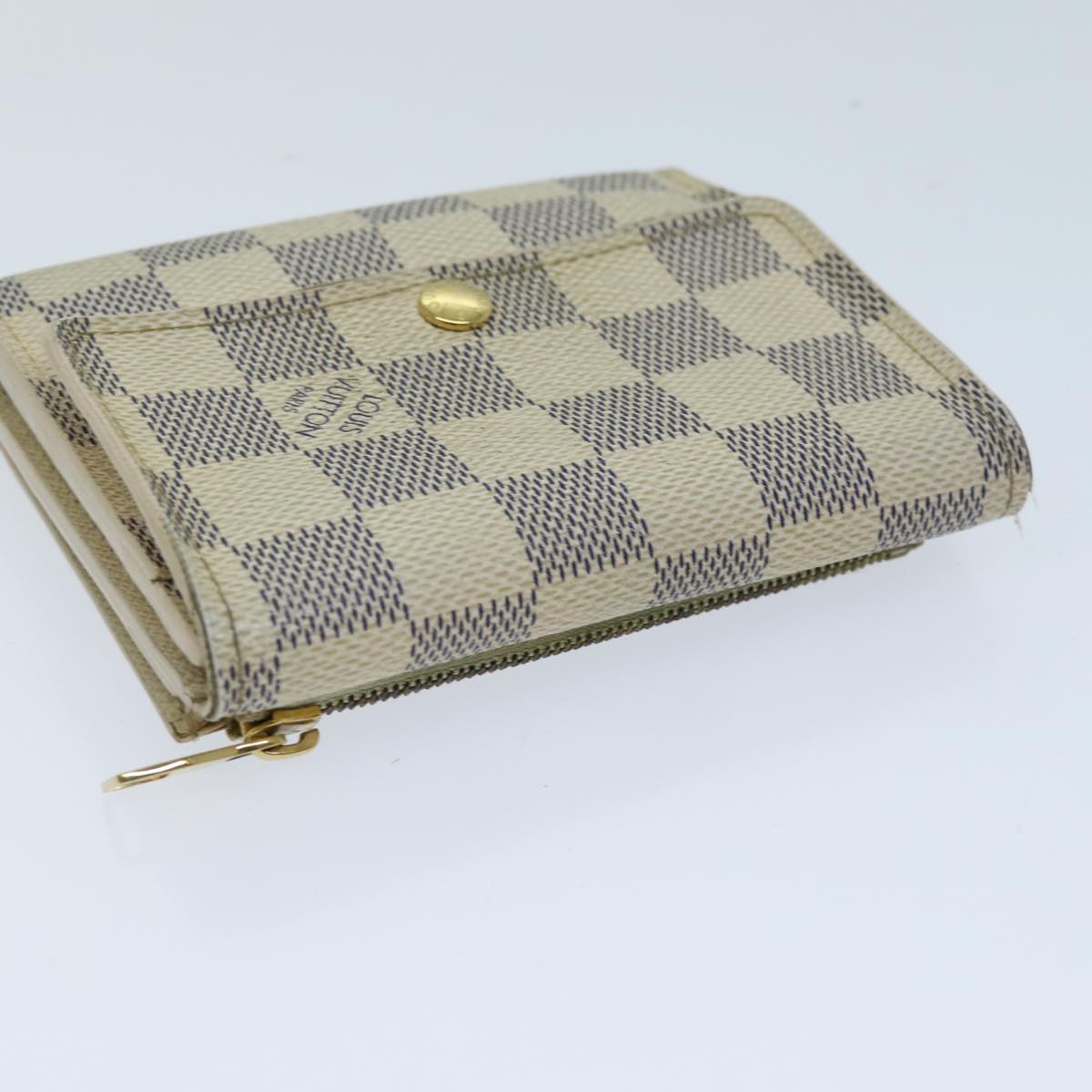 LOUIS VUITTON Damier Azur Portefeuille Anais Trifold Wallet N63241 Auth yk12601