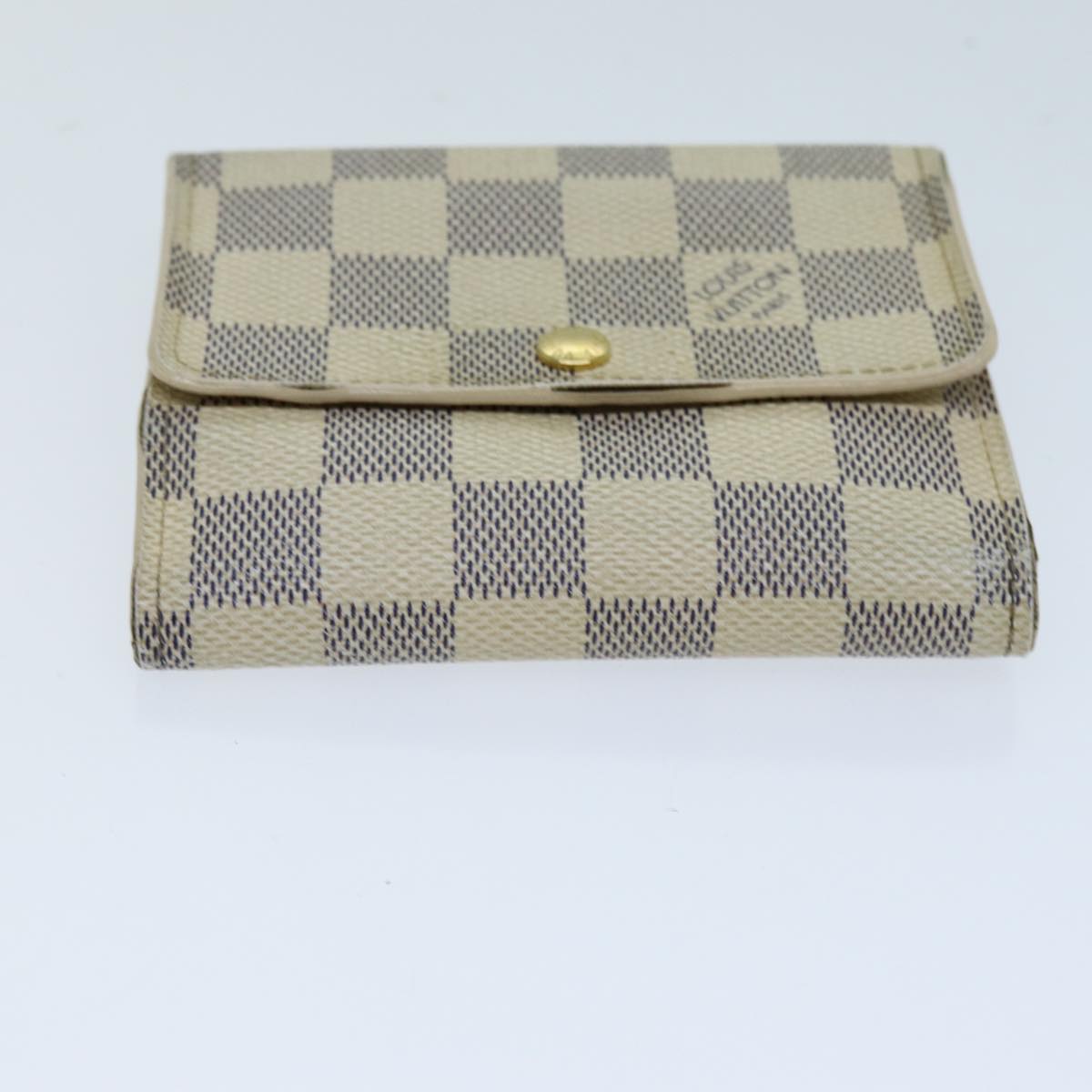 LOUIS VUITTON Damier Azur Portefeuille Anais Trifold Wallet N63241 Auth yk12601