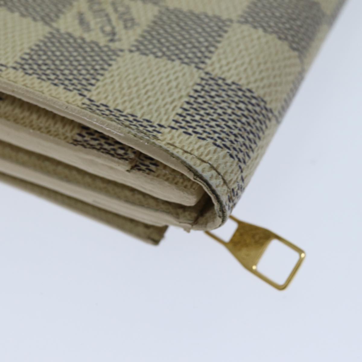 LOUIS VUITTON Damier Azur Portefeuille Anais Trifold Wallet N63241 Auth yk12601