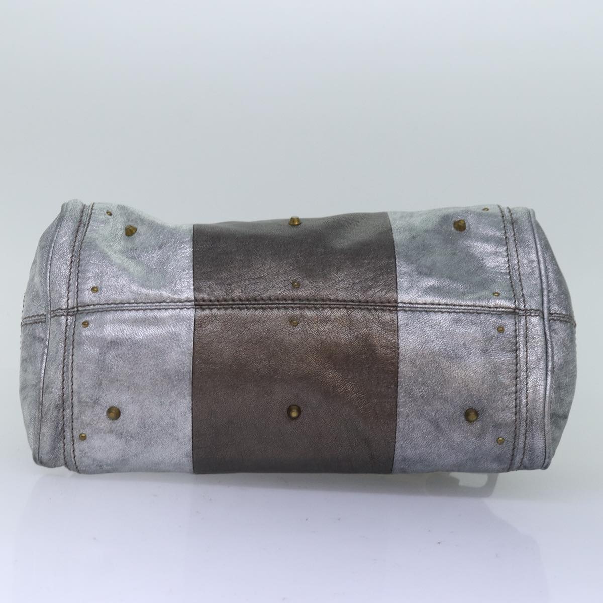 Chloe Paddington Hand Bag Leather Silver Auth yk12617