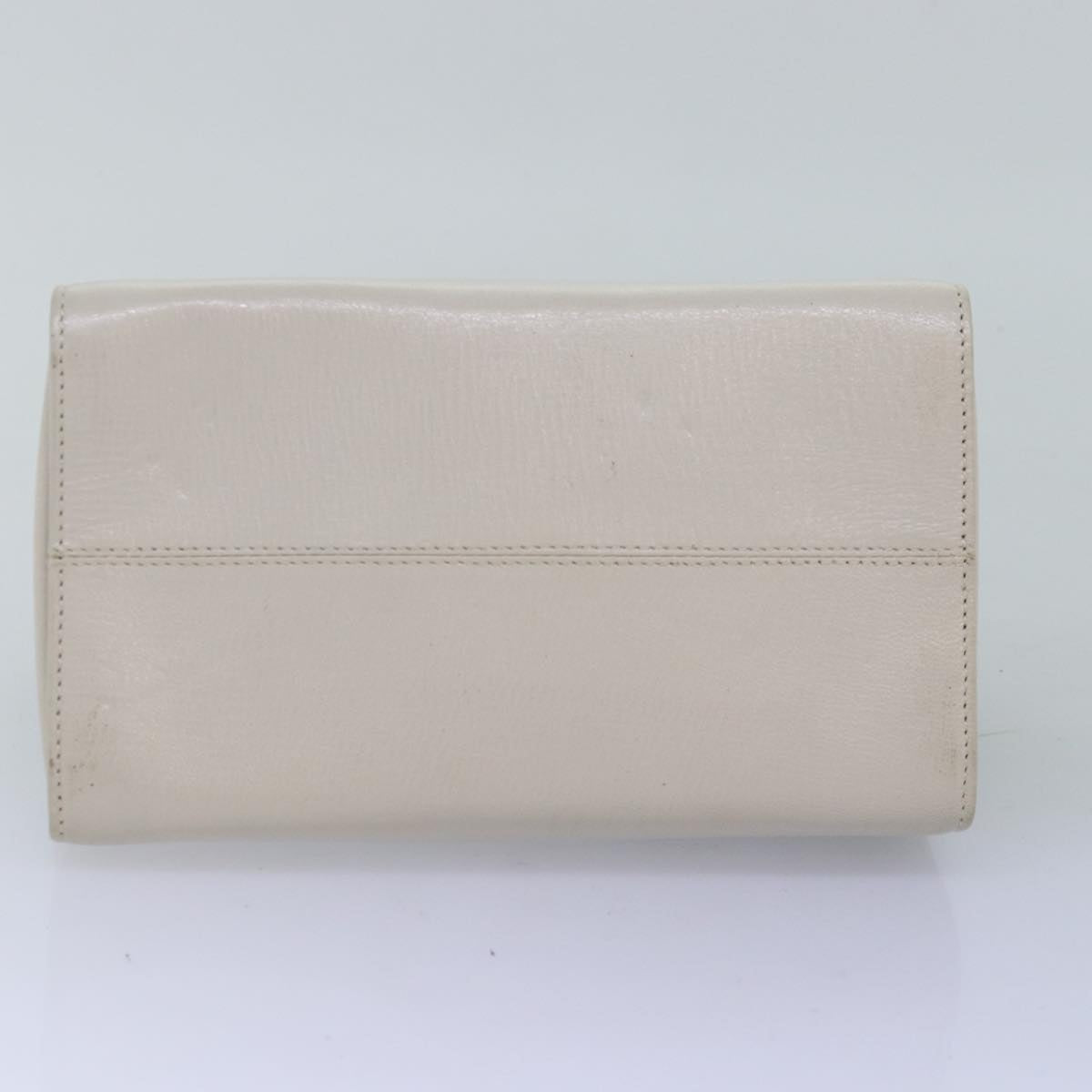 FENDI Hand Bag Leather 2way White Auth yk12624