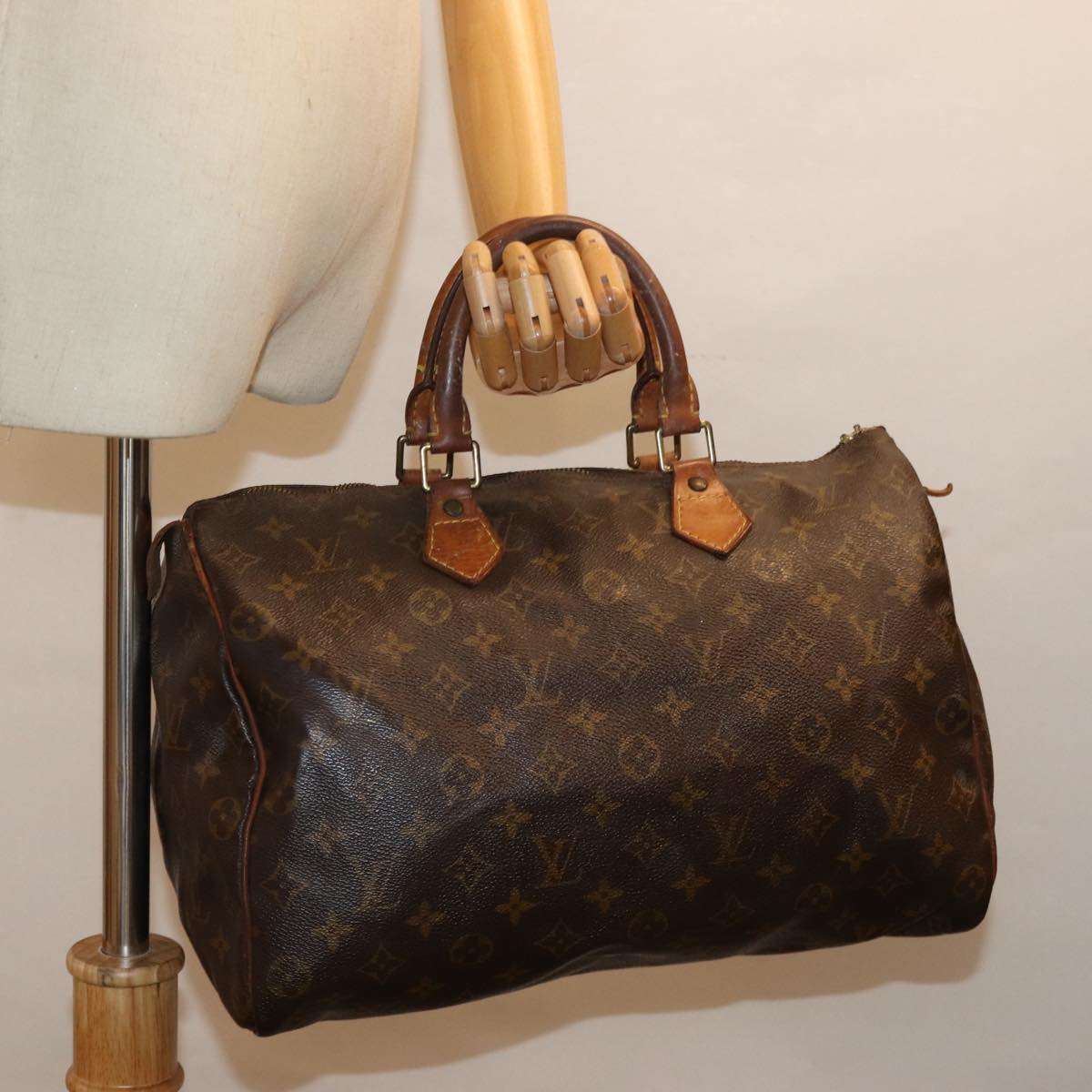 LOUIS VUITTON Monogram Speedy 35 Hand Bag M41524 LV Auth yk12667