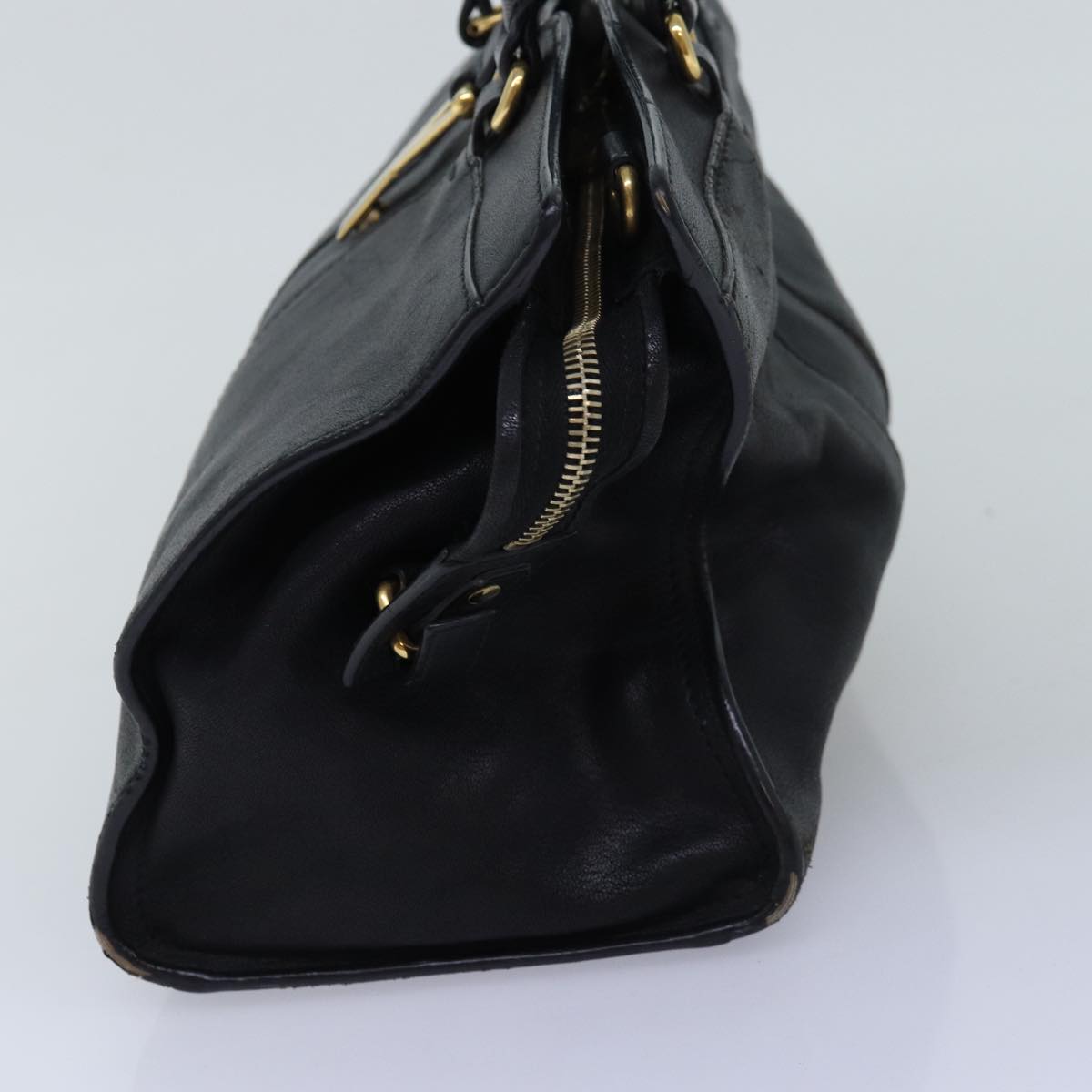 SAINT LAURENT Cavass Chic Mini Hand Bag Leather Black 297957 Auth yk12668