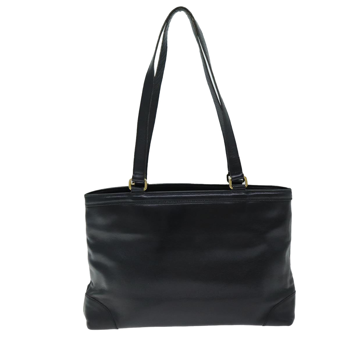 CELINE Tote Bag Leather Black Auth yk12677