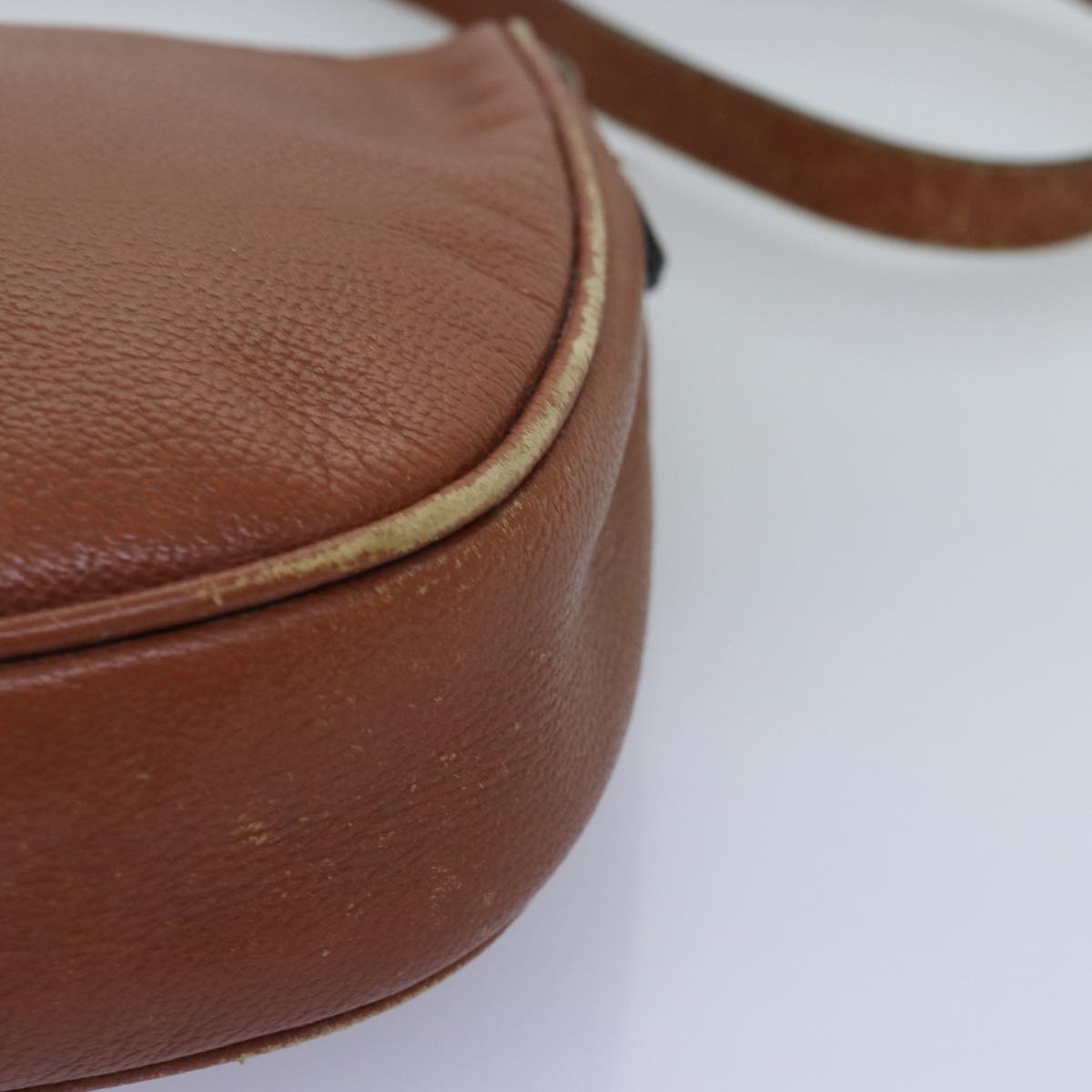 SAINT LAURENT Shoulder Bag Leather Brown Auth yk12679
