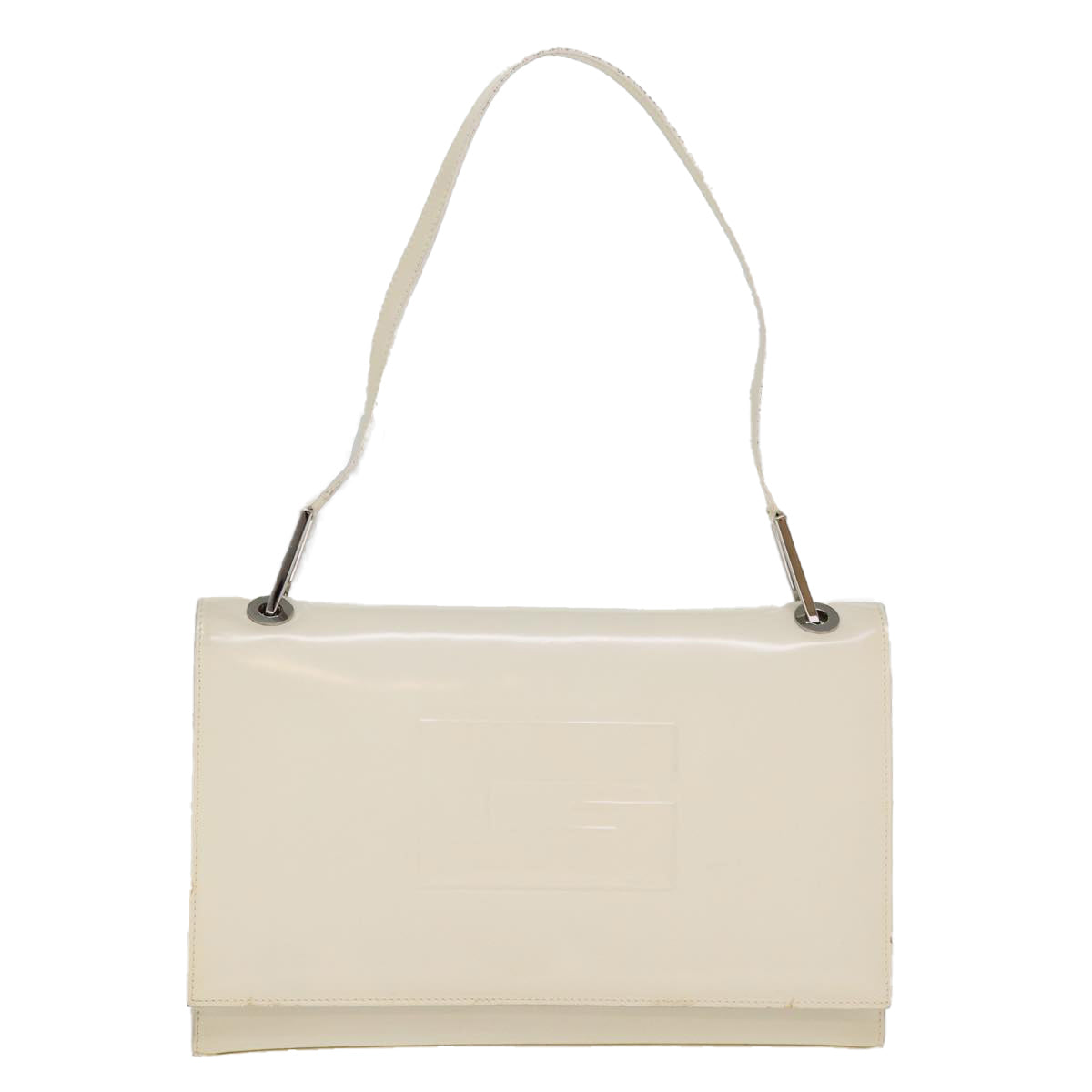 GUCCI Shoulder Bag Enamel White Auth yk12684